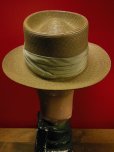 画像8: 1950'S BRIGHAM HOPKINS CO, STRAW PORK PIE HAT/7 (56cm)ビンテージストローハット/ワイドブリム