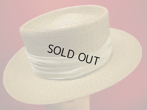 画像16: 1950'S BRIGHAM HOPKINS CO, STRAW PORK PIE HAT/7 (56cm)ビンテージストローハット/ワイドブリム