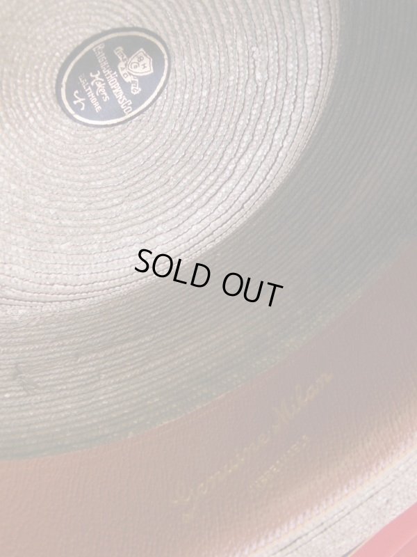 画像13: 1950'S BRIGHAM HOPKINS CO, STRAW PORK PIE HAT/7 (56cm)ビンテージストローハット/ワイドブリム