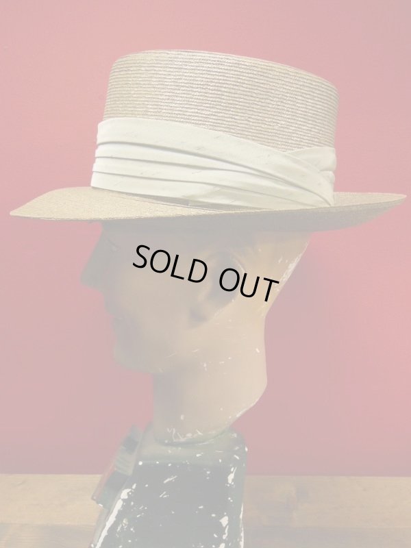 画像6: 1950'S BRIGHAM HOPKINS CO, STRAW PORK PIE HAT/7 (56cm)ビンテージストローハット/ワイドブリム