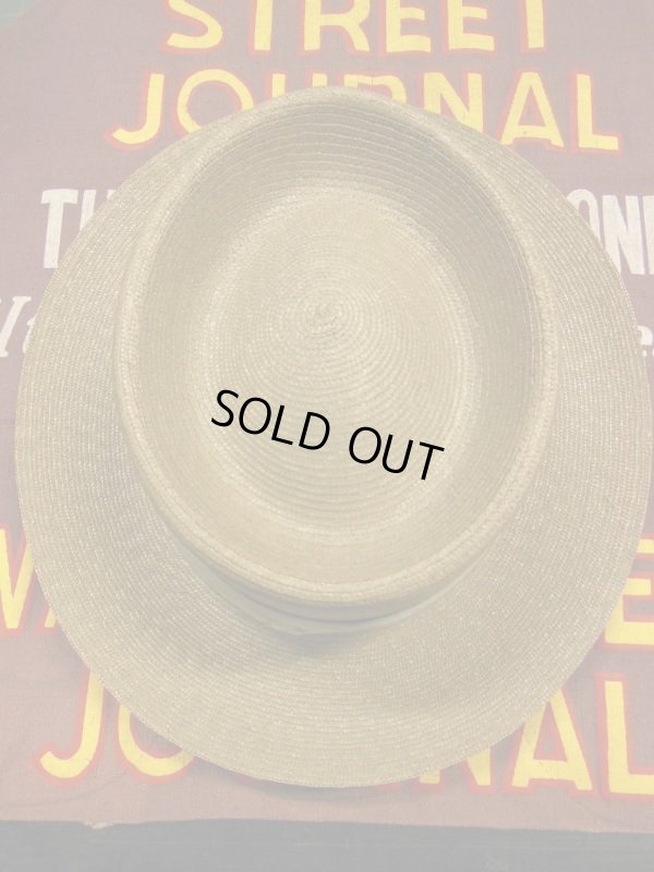 画像14: 1950'S BRIGHAM HOPKINS CO, STRAW PORK PIE HAT/7 (56cm)ビンテージストローハット/ワイドブリム