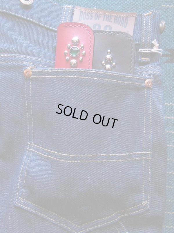 画像8: RAWHIDE STUDDED & JEWELED TRUCKERS WALLET LOT-501C/RED X BLACK