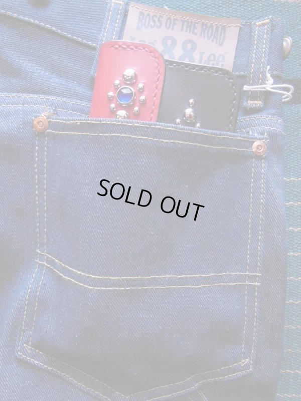 画像7: RAWHIDE STUDDED & JEWELED TRUCKERS WALLET LOT-501C/RED X BLACK/2