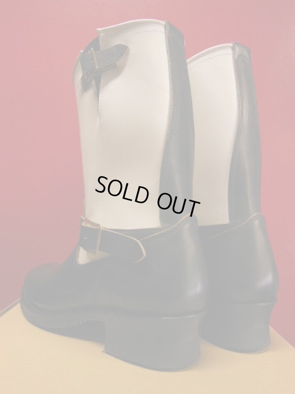 画像7: Attractions 新型 Lot.444 ENGINEER BOOTS(HORSE BUTT)エンジニアブーツ/BLACKXWHITE/限定ブラスバックル/9D