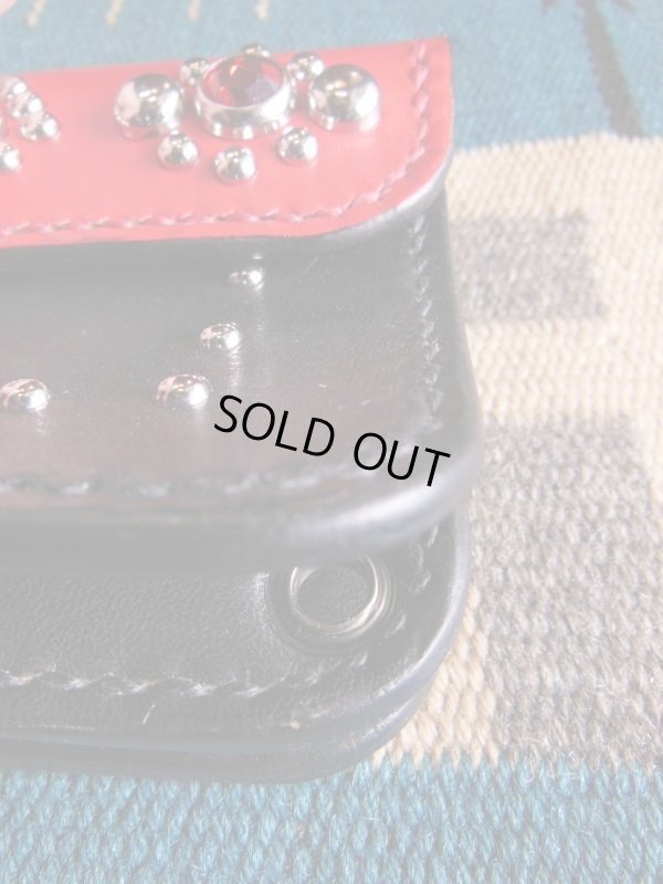 画像4: RAWHIDE STUDDED & JEWELED TRUCKERS WALLET LOT-501B/REDXBLACK