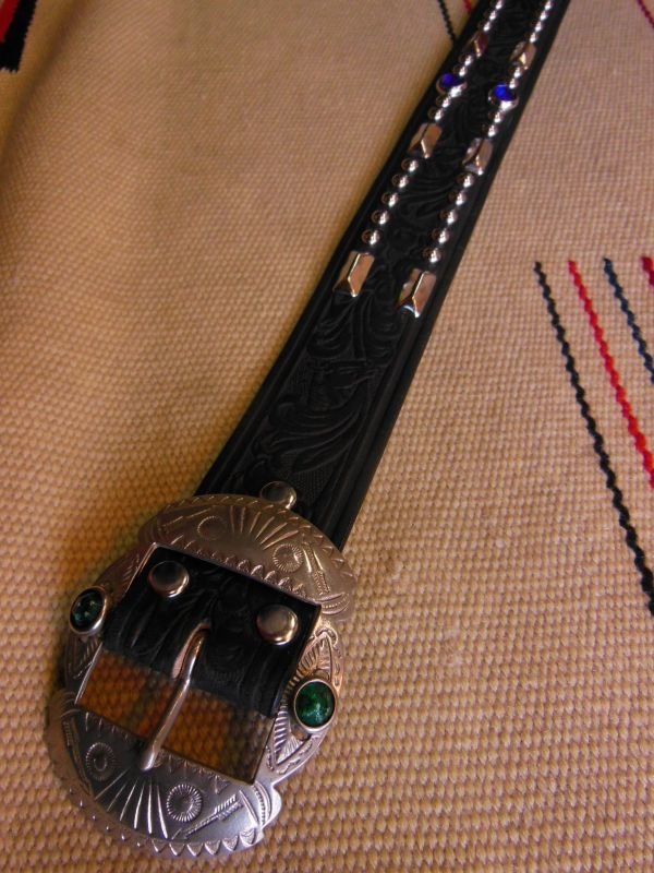 画像4: RAWHIDE STUDDED & JEWELED BELT LOT-213/ 1-1/2"[38MM] 