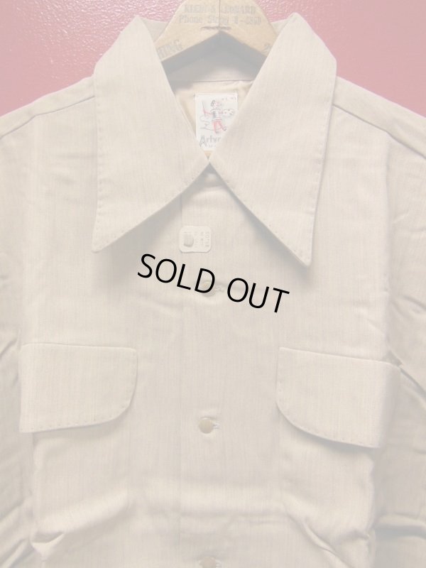 画像10: 1950'S DEADSTOCK ART VOGUE FLECK BEIGE RAYON SHIRT SZ/L