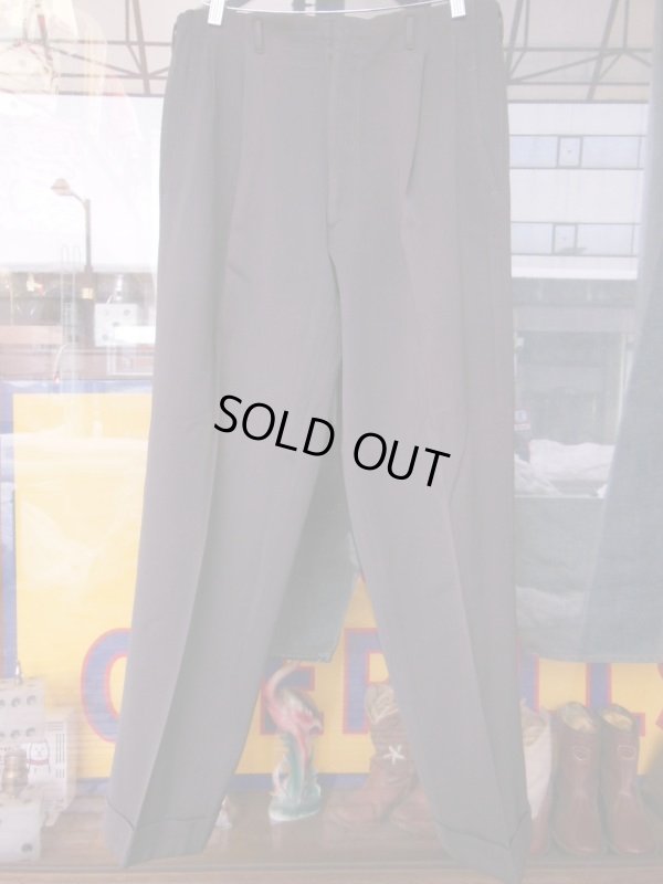 画像17: 1950'S CHACOAL GRAY GABERDINE SADDLE STTICH SLACKS SIZE/35X31