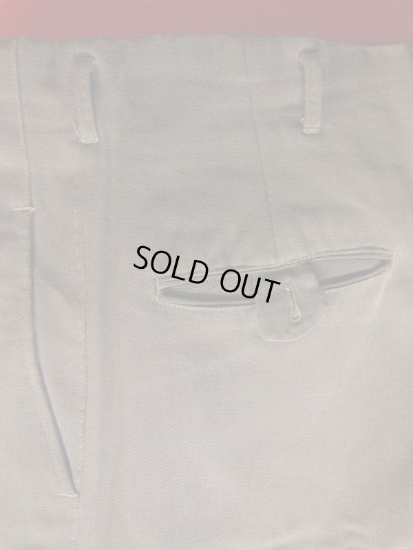 画像8: 1950'S CHACOAL GRAY GABERDINE SADDLE STTICH SLACKS SIZE/35X31