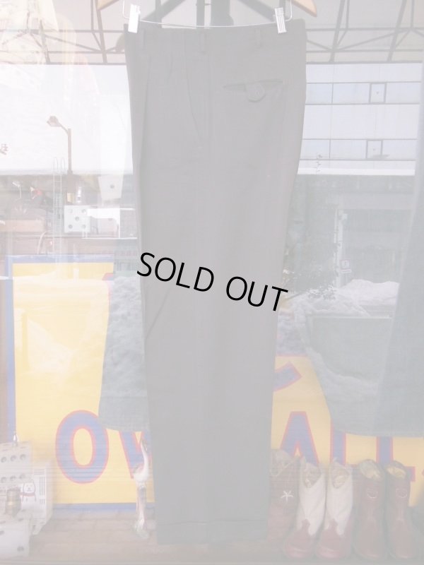 画像18: 1950'S CHACOAL GRAY GABERDINE SADDLE STTICH SLACKS SIZE/35X31