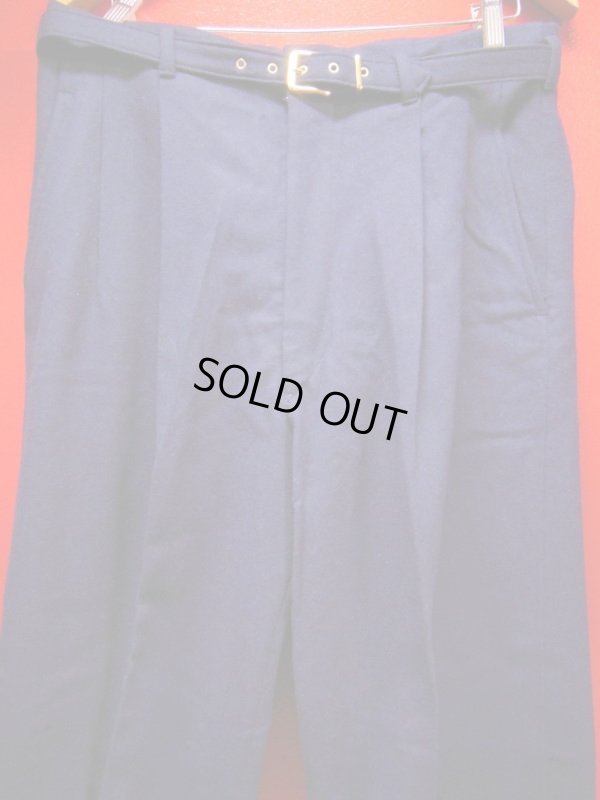 画像8: 1950'S UNKNOWN NAVY WOOL SLACKS W/BELT SIZE/34X32