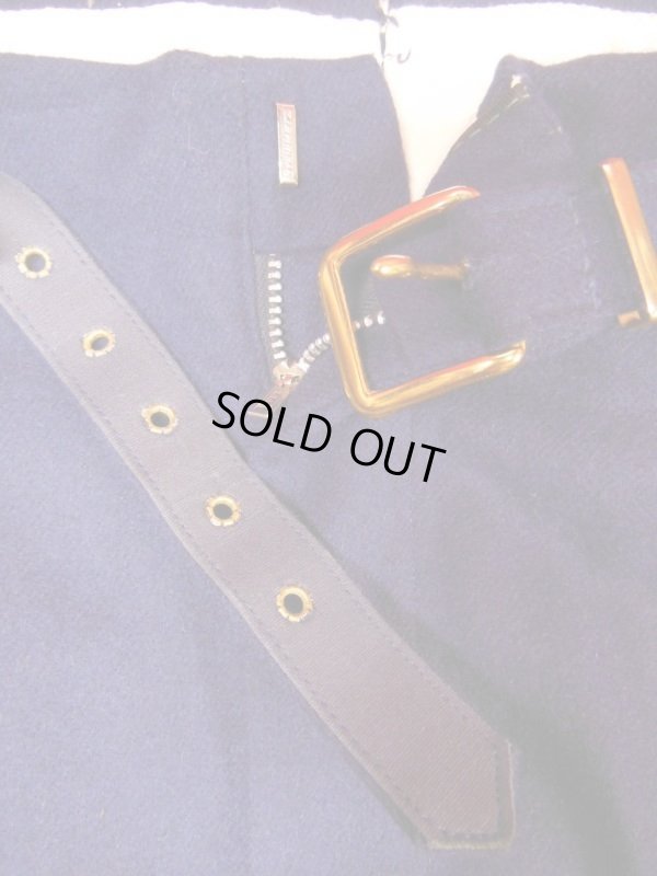 画像6: 1950'S UNKNOWN NAVY WOOL SLACKS W/BELT SIZE/34X32