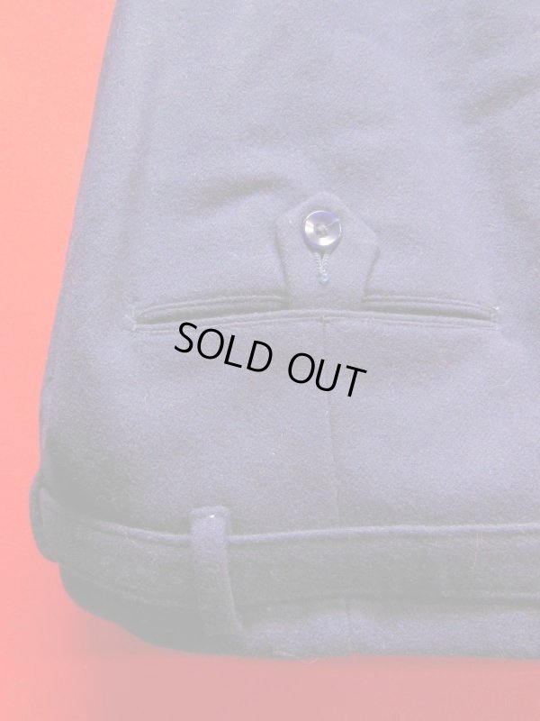 画像3: 1950'S UNKNOWN NAVY WOOL SLACKS W/BELT SIZE/34X32