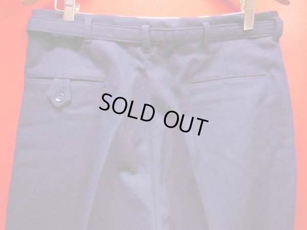 画像13: 1950'S UNKNOWN NAVY WOOL SLACKS W/BELT SIZE/34X32