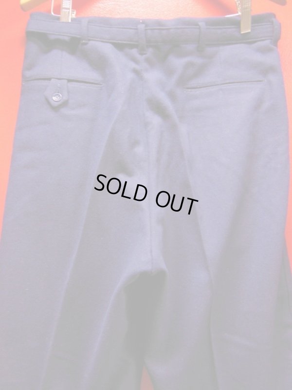 画像9: 1950'S UNKNOWN NAVY WOOL SLACKS W/BELT SIZE/34X32