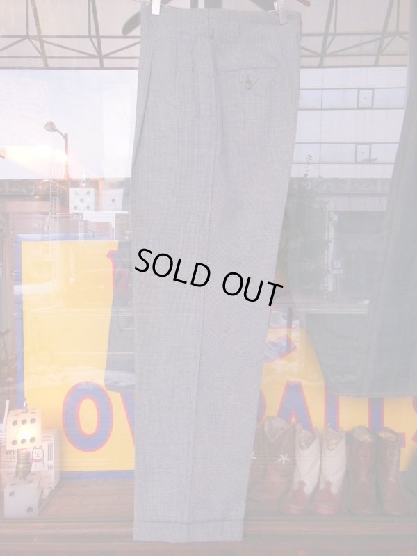 画像14: 1950'S UNKNOWN  BLACK/BLUE/WHITE WOOL SLACKS SIZE/32X33