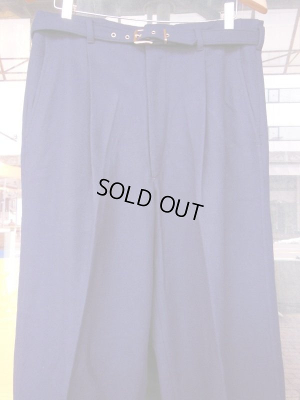 画像19: 1950'S UNKNOWN NAVY WOOL SLACKS W/BELT SIZE/34X32