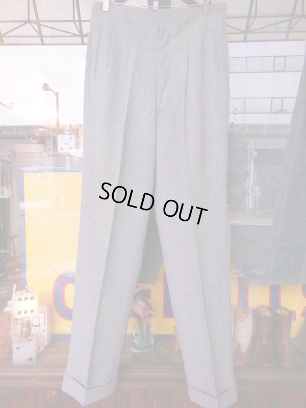 画像16: 1950'S UNKNOWN  BLACK/BLUE/WHITE WOOL SLACKS SIZE/32X33