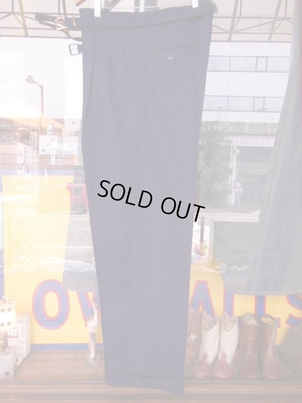 画像16: 1950'S UNKNOWN NAVY WOOL SLACKS W/BELT SIZE/34X32