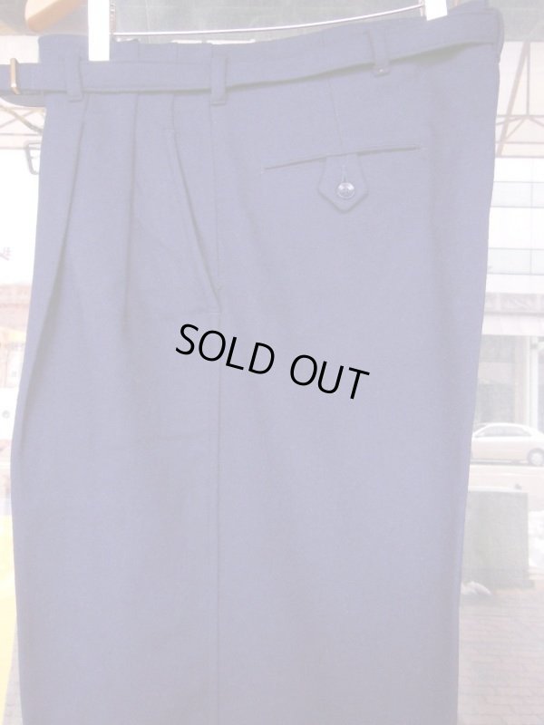 画像17: 1950'S UNKNOWN NAVY WOOL SLACKS W/BELT SIZE/34X32