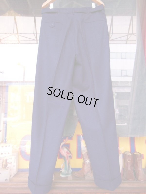 画像20: 1950'S UNKNOWN NAVY WOOL SLACKS W/BELT SIZE/34X32