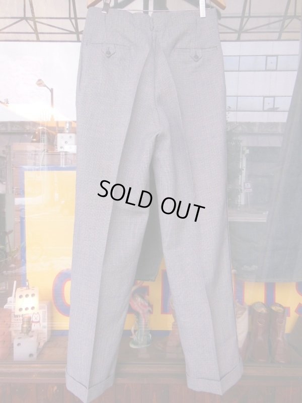 画像17: 1950'S UNKNOWN  BLACK/BLUE/WHITE WOOL SLACKS SIZE/32X33