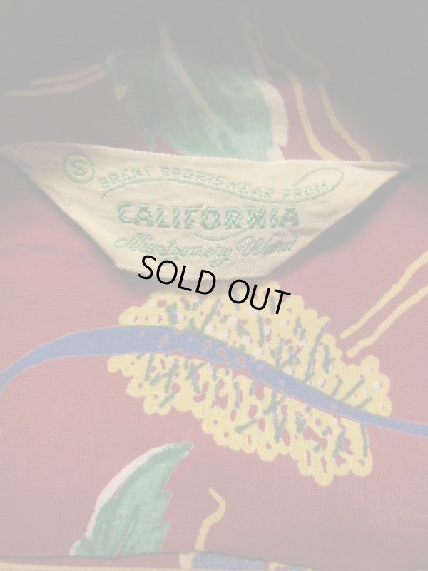 画像10: 1950'S MW CARIFORNIA TROPICAL FLOWER PRINTED RAYON HAWAIIAN SHIRT L/S/SZ/SMALL
