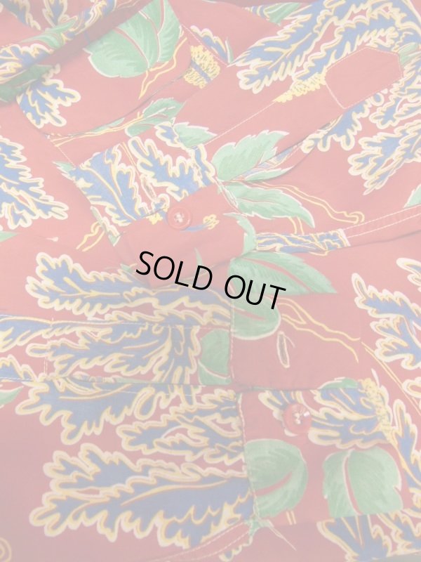 画像15: 1950'S MW CARIFORNIA TROPICAL FLOWER PRINTED RAYON HAWAIIAN SHIRT L/S/SZ/SMALL