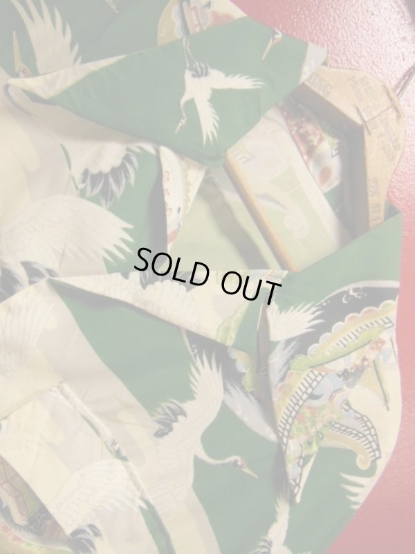 画像6: 1940'S UNKNOWN CRANE JAPANESE RAYON HAWAIIAN SHIRT SZ/L