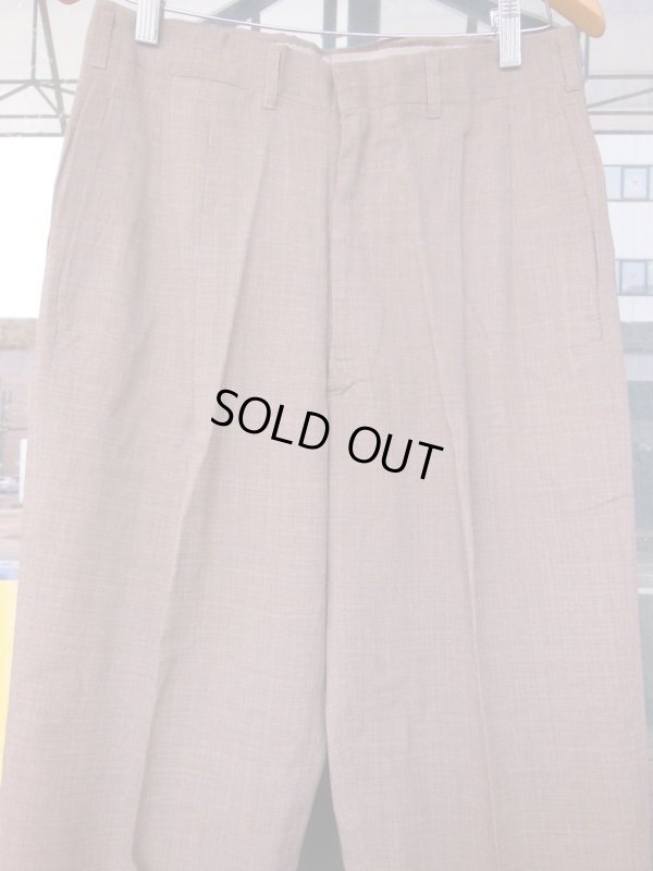 画像12: 1950'S DEADSTOCK BURLINGTON WASH AND WEAR BROWN RAYON ACETATE  SLACKS W31