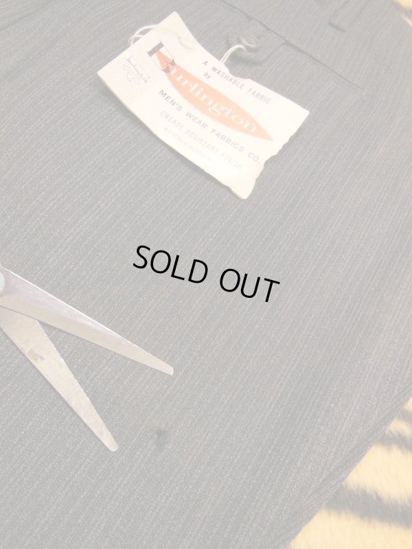 画像4: 1950'S DEADSTOCK BURLINGTON FLECK DARK GRAY RAYON ACETATE SLACKS W38