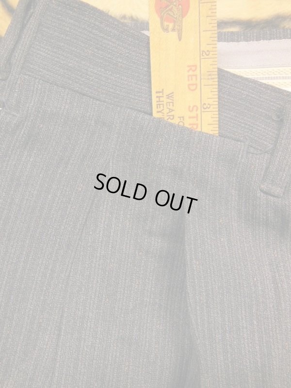 画像3: 1950'S DEADSTOCK BURLINGTON FLECK DARK GRAY RAYON ACETATE SLACKS W38
