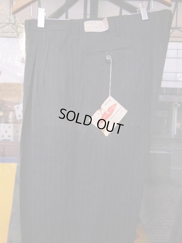 画像10: 1950'S DEADSTOCK BURLINGTON FLECK DARK GRAY RAYON ACETATE SLACKS W38