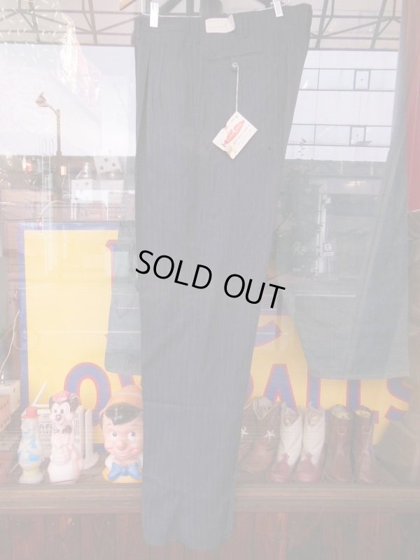 画像9: 1950'S DEADSTOCK BURLINGTON FLECK DARK GRAY RAYON ACETATE SLACKS W38