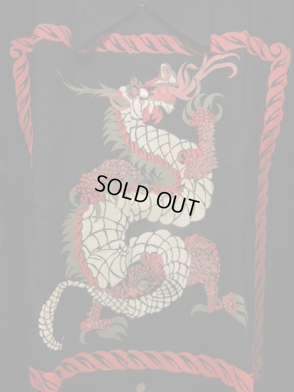 画像4: The Groovin High Vintage Style 50‘S Dragon panel Box Shirt Long Sleeves /ドラゴンパネル/黒/L