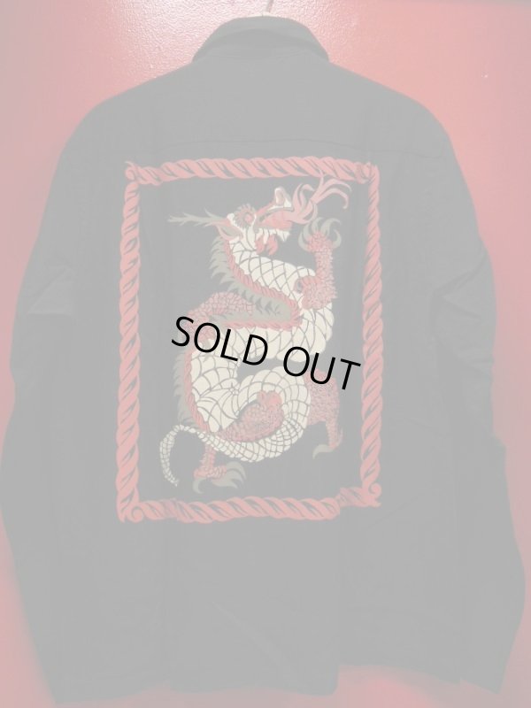 画像5: The Groovin High Vintage Style 50‘S Dragon panel Box Shirt Long Sleeves /ドラゴンパネル/黒/L
