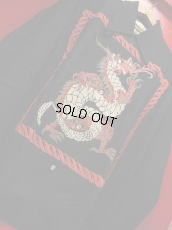 画像2: The Groovin High Vintage Style 50‘S Dragon panel Box Shirt Long Sleeves /ドラゴンパネル/黒/L