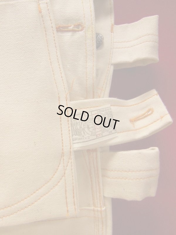 画像6: 1960'S DEADSTOCK POWER HOUSE 11OZ. WHITE DUCK CARPENTERS OVERALLS W/APRON SZ/32X32