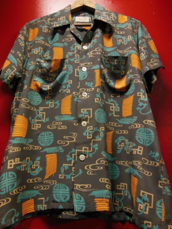 画像9: 1950'S　MANHATTAN ORIENTAL PRINT RAYON SHIRT SZ/M