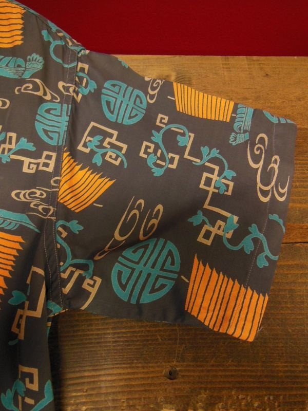 画像12: 1950'S　MANHATTAN ORIENTAL PRINT RAYON SHIRT SZ/M