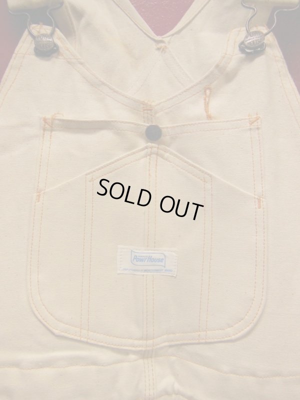 画像4: 1960'S DEADSTOCK POWER HOUSE 11OZ. WHITE DUCK CARPENTERS OVERALLS W/APRON SZ/32X32