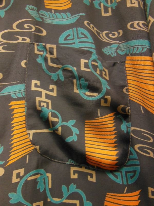 画像4: 1950'S　MANHATTAN ORIENTAL PRINT RAYON SHIRT SZ/M