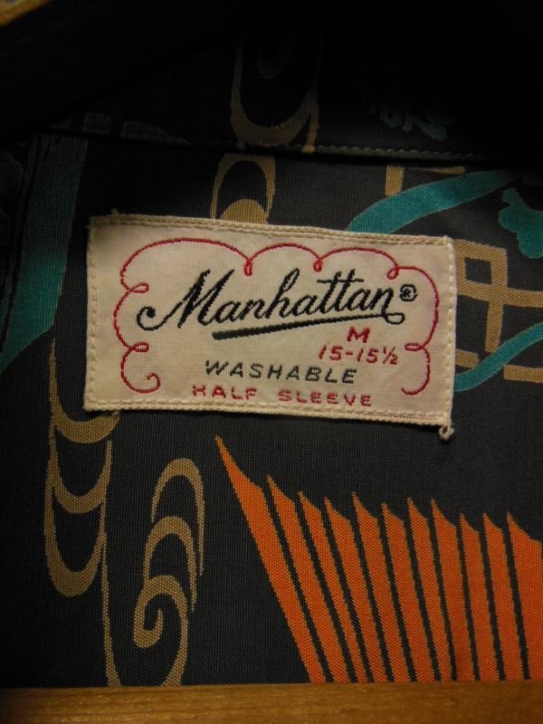 画像3: 1950'S　MANHATTAN ORIENTAL PRINT RAYON SHIRT SZ/M