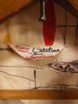 画像3: 1950'S CATALINA ABSTRUCT ATOMIC FISH PRINTED COTTON SHIRT SZ/M 