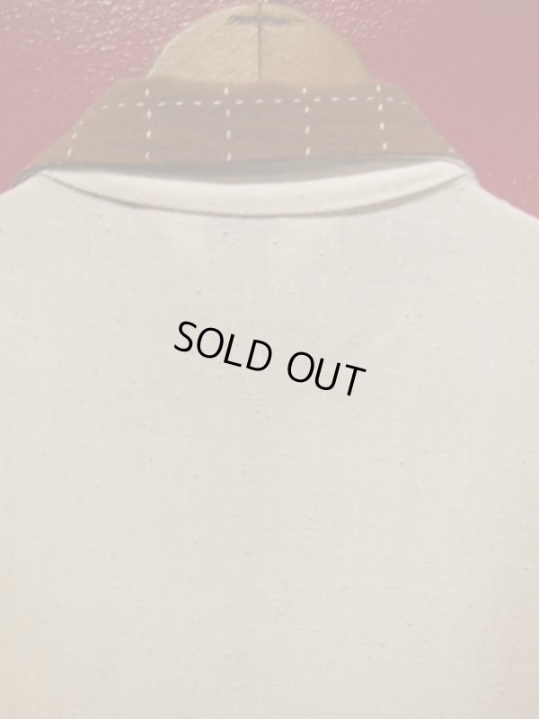 画像6: 1950'S CAMPUS BROWN X WHITE TWO TONE RAYON PULLOVER SHIRT/M