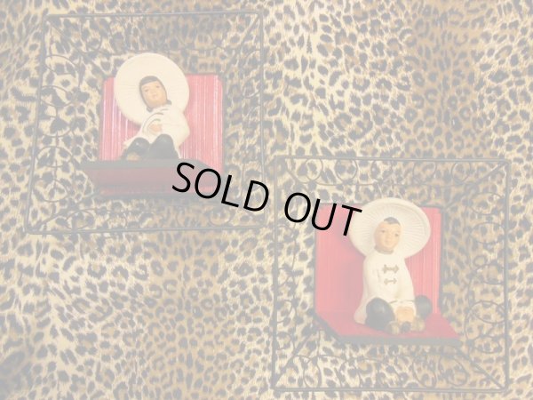 画像14: 1950'S ORIENTAL WALL DECORATION PAIR 陶器オリエンタル壁掛け