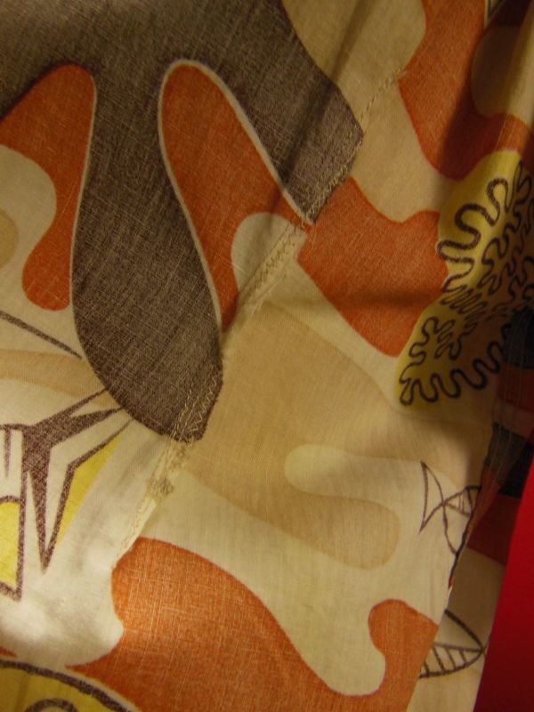 画像17: 1950'S GANTNER ABSTRUCT ATOMIC FISH PRINTED COTTON SHIRT SZ/L 