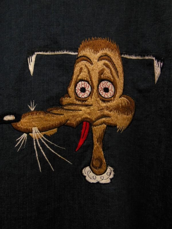 画像8: 1950'S JAPANESE USN STYLE DENIM JACKET LUNY TUNES COYOTE EMBROIDERED コヨーテ刺繍 SZ/L