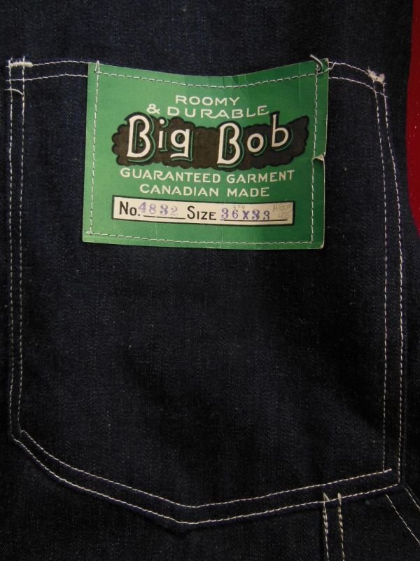 画像8: 1940'S DEADSTOCK BIG BOB DENIM OVERALLS SZ/36X33