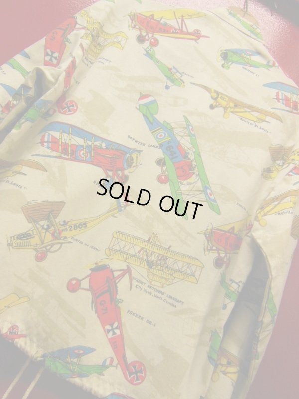 画像8: 1960'S〜 OLD AIRPLANE POPART COTTON JACKET SZ/SMALL/飛行機 総柄 ポップアート プリント